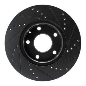 Mazda 3 Brake Rotor (1) - Front Left - R1 Concepts - Drilled & Slotted - Black - `19-`25